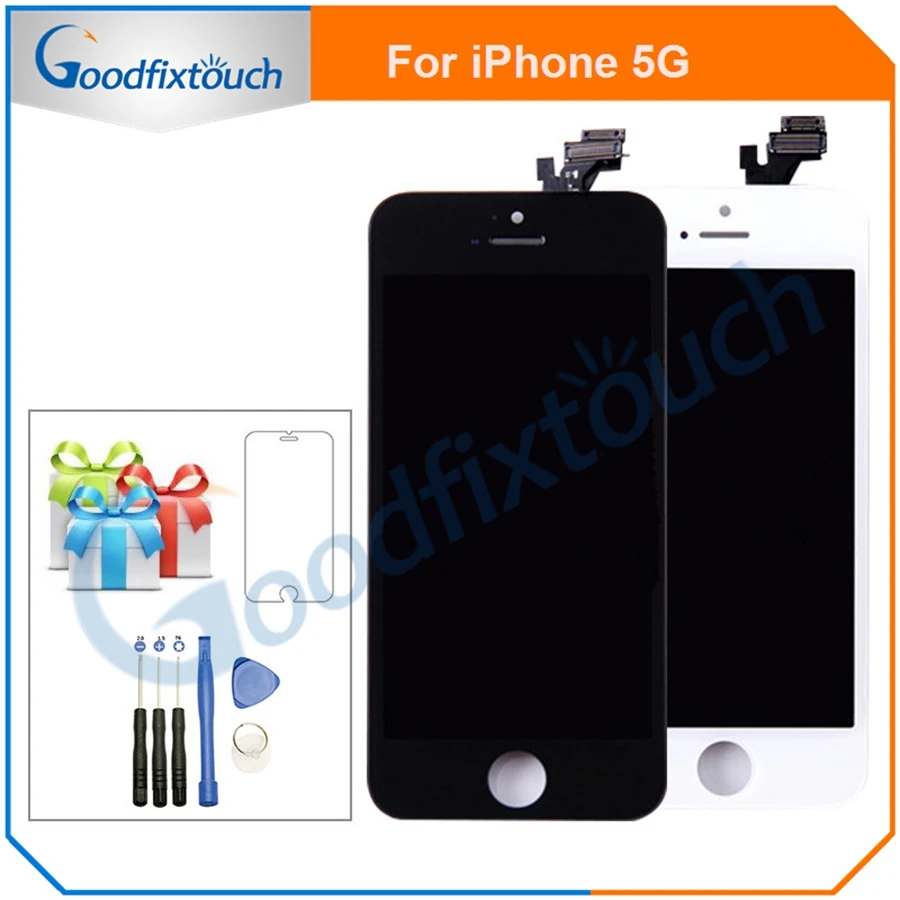 

For iPhone 5 5G LCD Display With Touch Screen Digitizer Assembly No Dead Pixel Replacment Parts With Gift Free Shipping