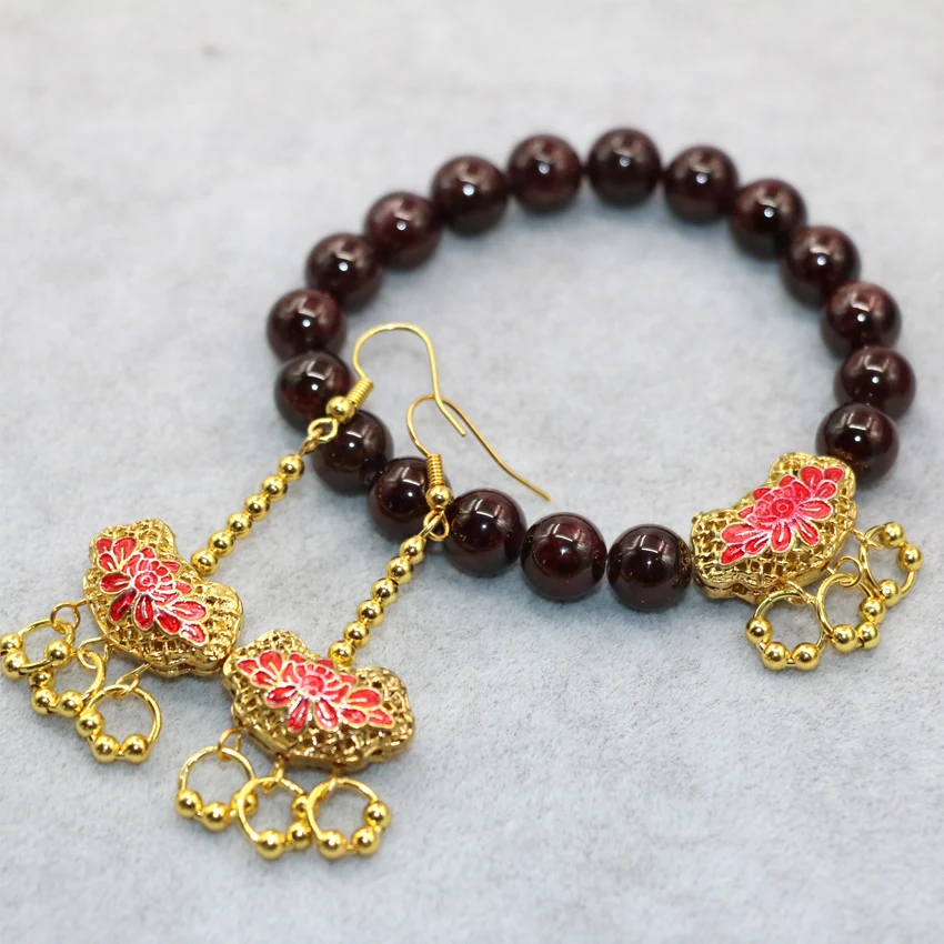 Подвески талисманы натуральный 8 мм гранат круглые каменные бусы Перегородчатые