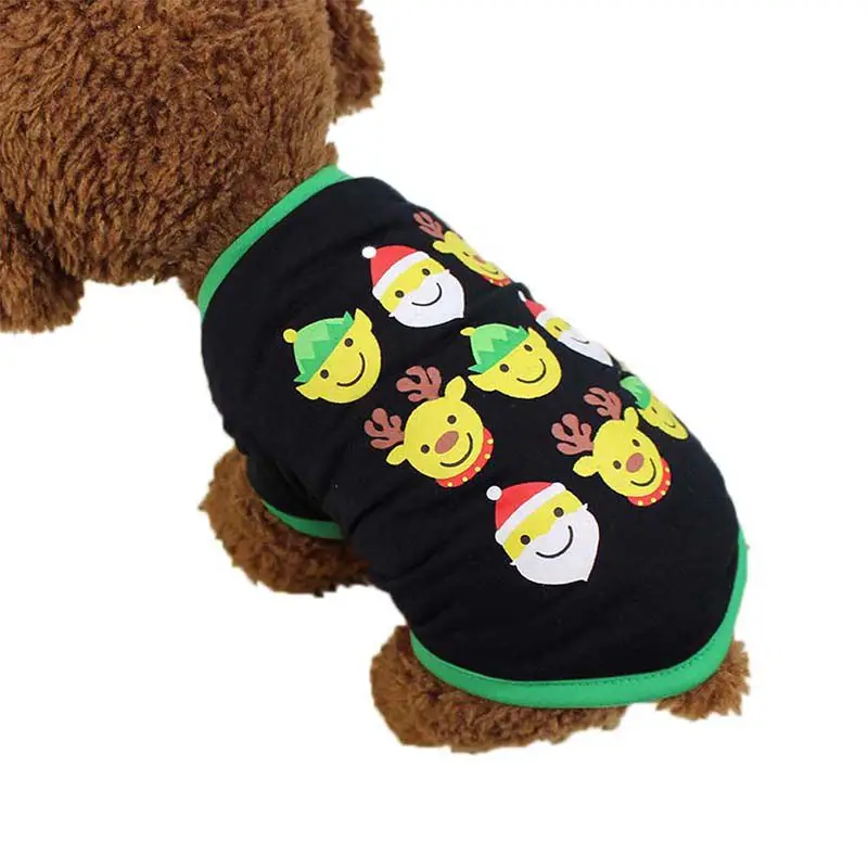 Рождественская собака одежда для животных щенков собак пальто с принтом