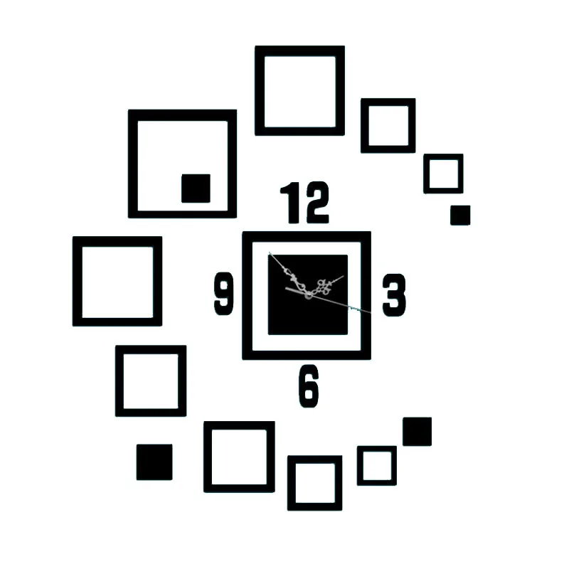 3D акриловые настенные часы зеркальные наклейки для гостиной спальни Декорации