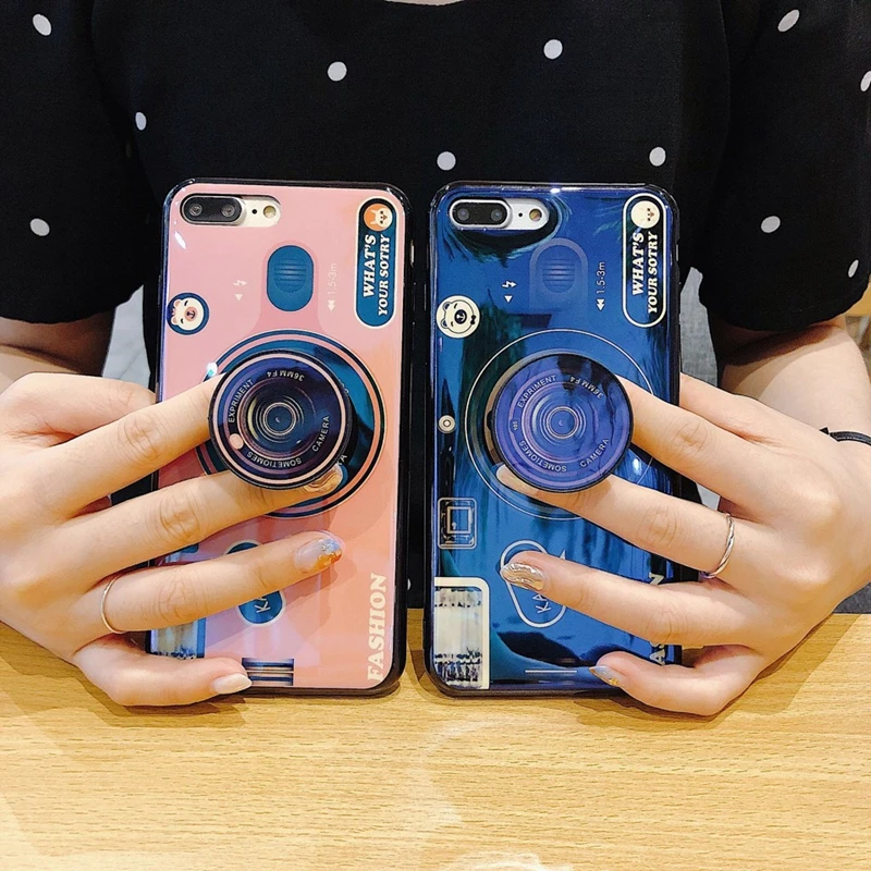 Чехол для Телефона iPhone 6 S 7 8 X XS Max Plus силиконовый милый чехол с подставкой камеры |