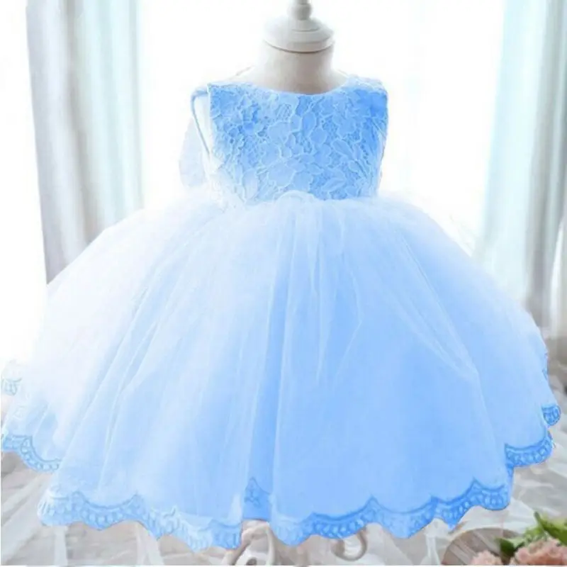 2018 Baby Girl Dress Party Lace Chirstening Infantil Vestido Kids Birthday for Infant Bowknot | Детская одежда и обувь