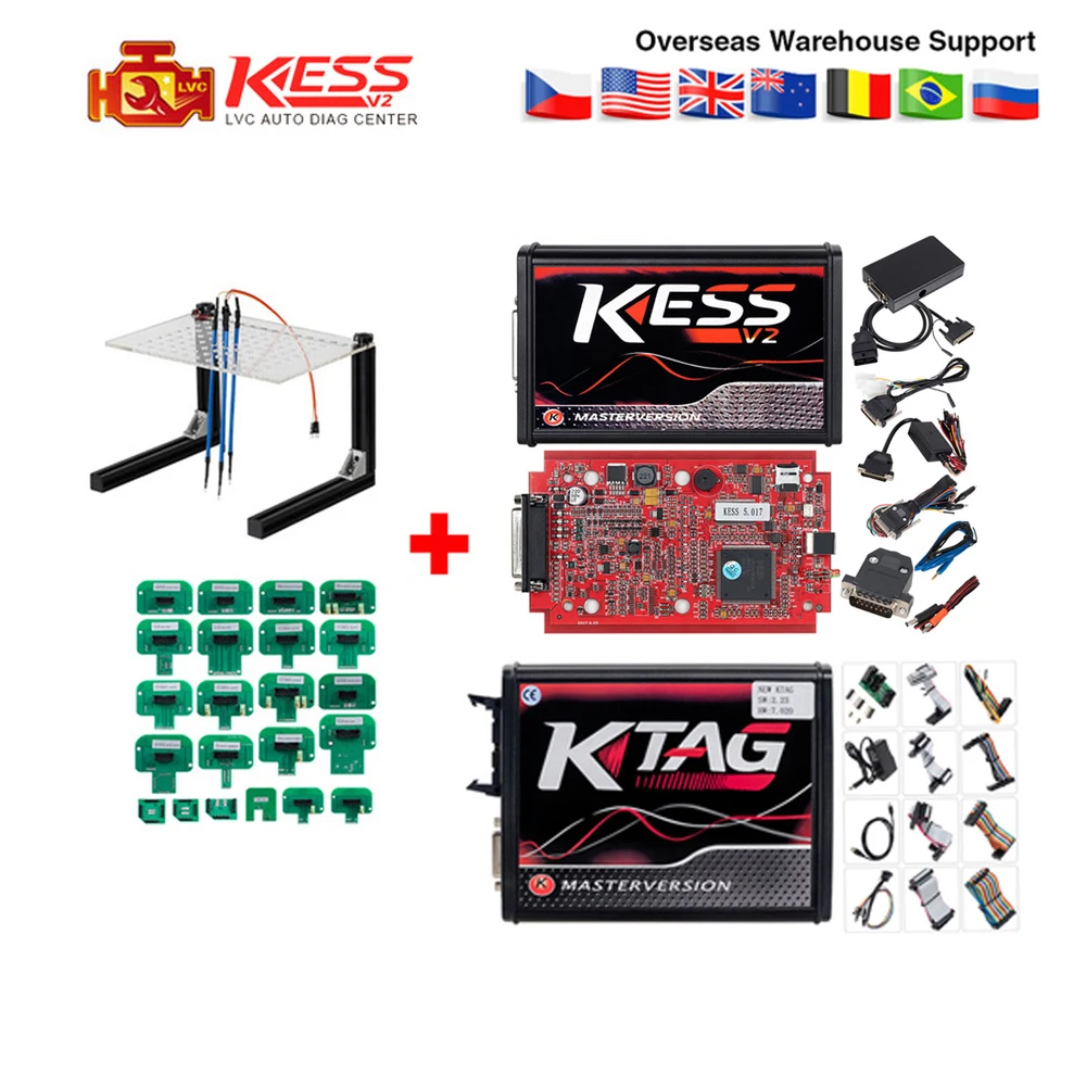 KTAG V7.020 мастер K-TAG 7,020 KESS V2 5,017 красный PCB евро ECU чип тюнинговый инструмент K тег полный адаптеры OBD2 ECU программист