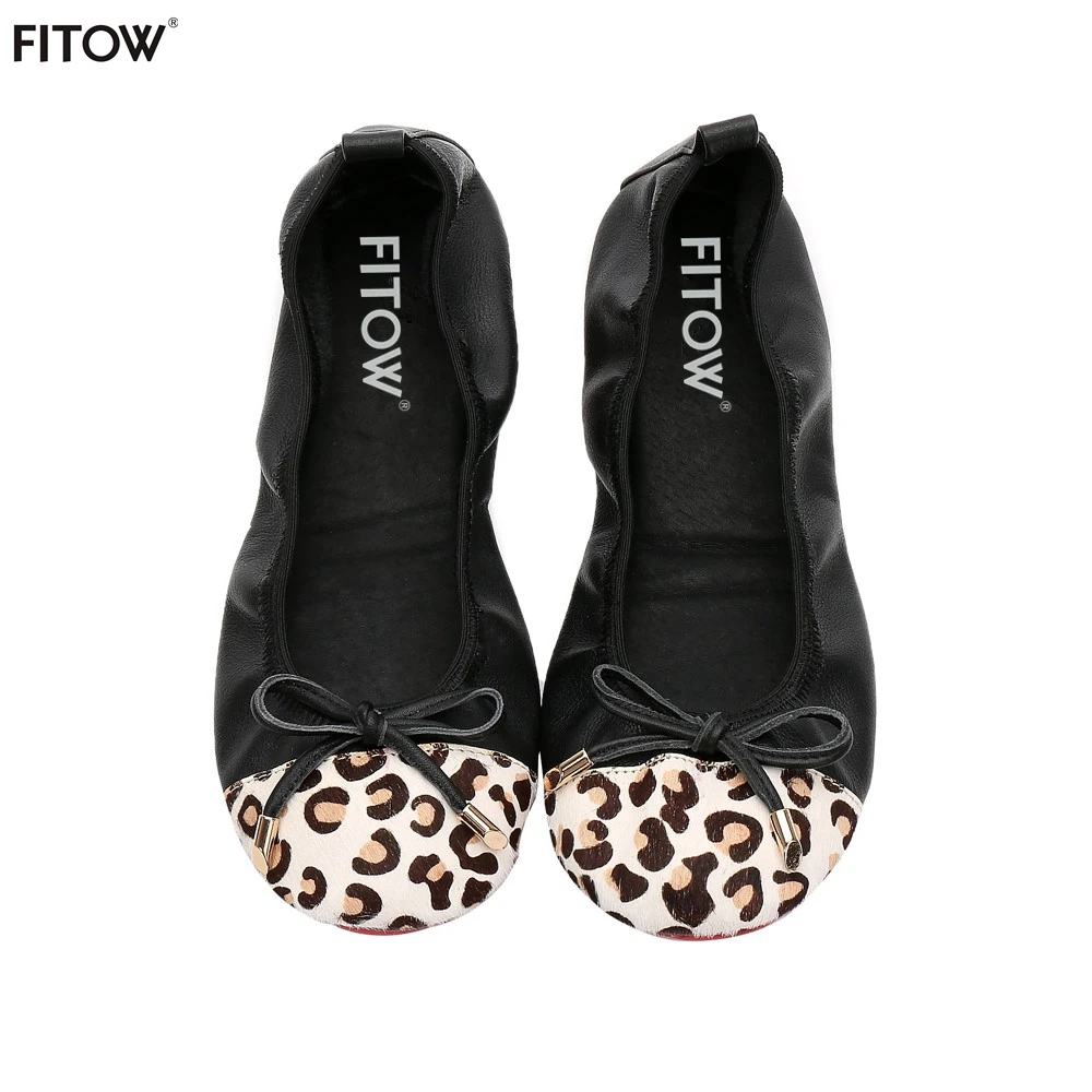 Разноцветные складные балетки женские кожаные на плоской подошве Складные