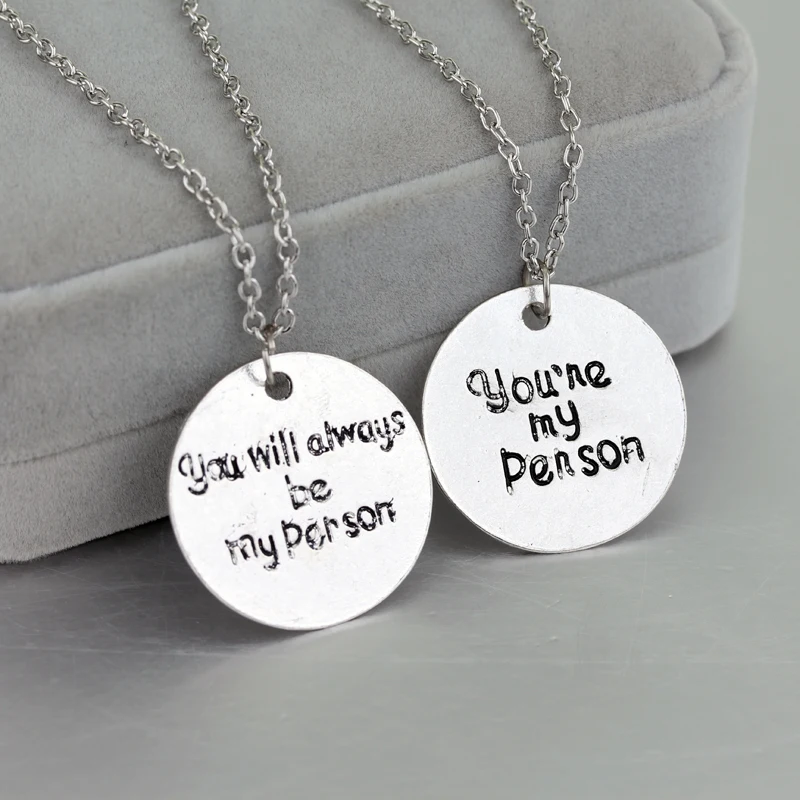 

Romantic Movie Jewelry Grey's Anatomy Necklace "you are my person" Women Man Lover Jewelry Pendants Valentine's Day Gifts