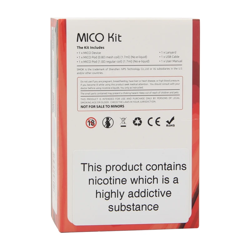 SMOK MICO Vape Pod Kit 10 26 Вт Мико мод с 700 мАч батарея 1 7 мл картридж сетка электронная