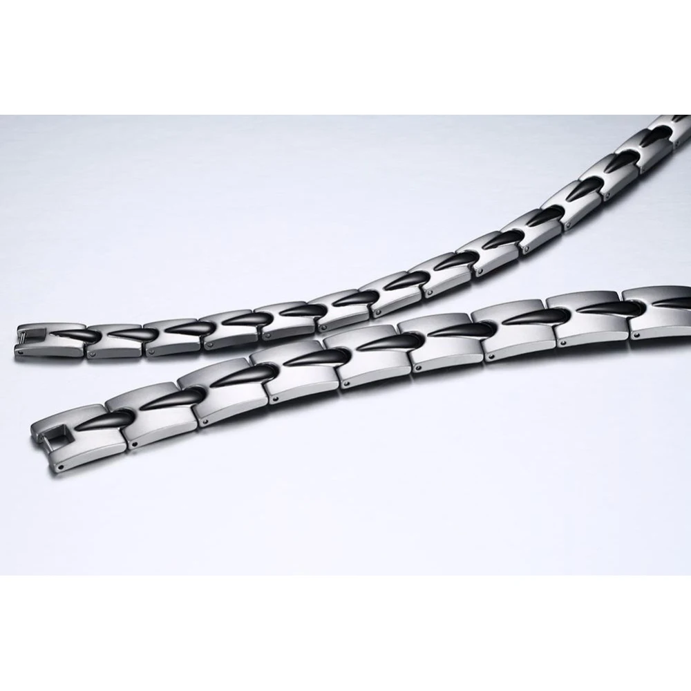 Черный мужской браслет Vinterly звено цепи Энергетический Браслет мужские магнитные