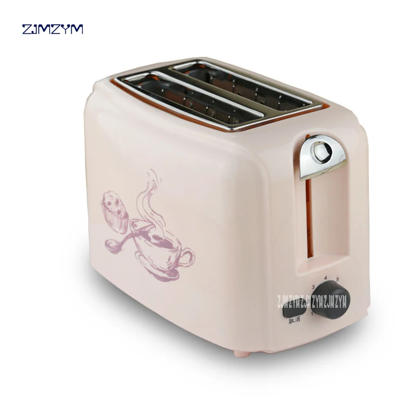 Автоматическая машина для выпечки хлеба 2 ломтика цвет белый/розовый