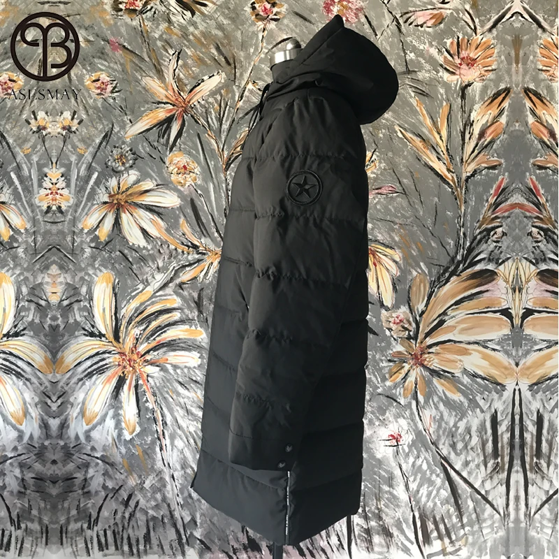 Asesmay Элитный бренд Костюмы Длинные зимняя куртка Для мужчин Куртки толстый