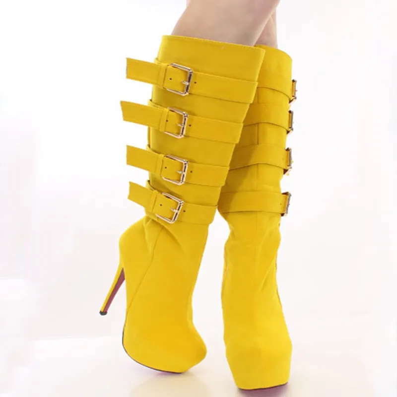

Beautiful stylish women's shoes , a variety of suede, zipper, about 14.5 cm high heel boots, knee-high boots. SIZE:34-45