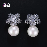 be 8 new arrival hot sale high quality round pearl stud earrings romantic women wedding statement earrings e357