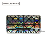 hotest women noctilucence long wallets laser short wallet diamond lattice standard long purse free shipping