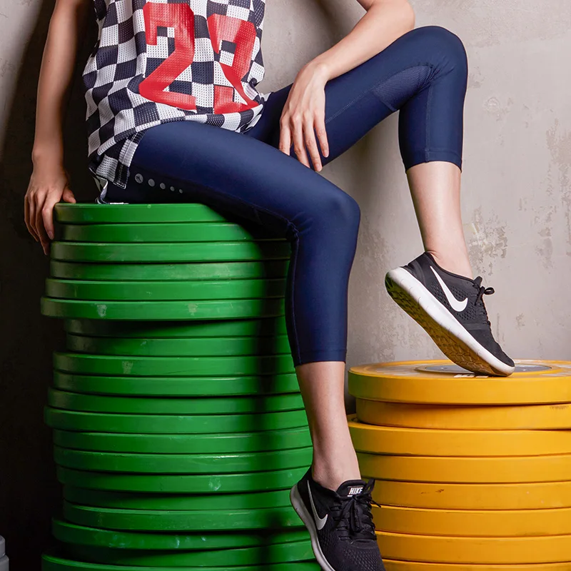 U шорты для бега Женские Светоотражающие сетчатые Спортивные Компрессионные с