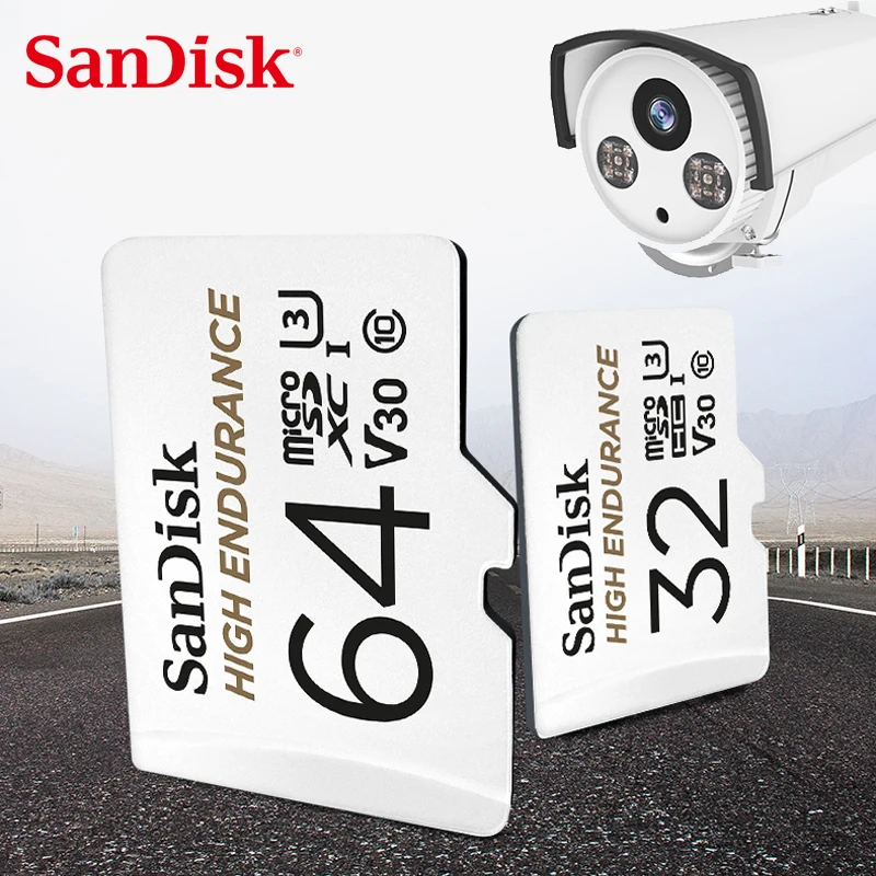 

SanDisk High endurance memory card 64GB 128GB 256GB Class 10 video speed U3 V30 Up to 100MB/s microSD Card 32GB U1 Full HD 4K
