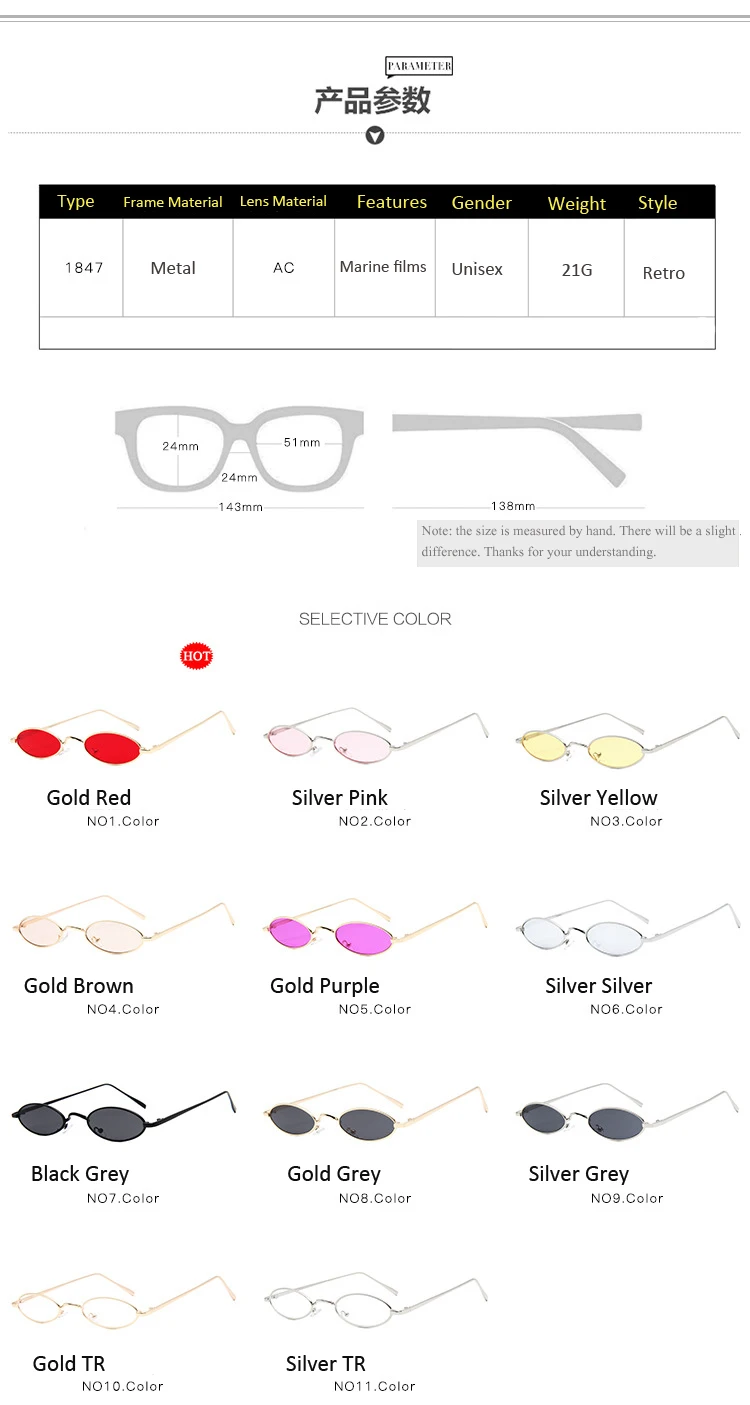 

Long Keeper Vintage Small Oval Sunglasses Fashion Brand Women Men Metal Frame Clear Red Lens Shades Sun Glasses Eyewear 2018 New