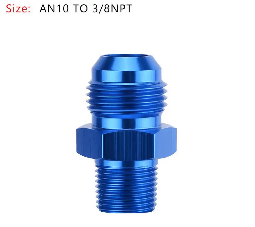 AN10 TO 3 8NPT Areyourshop автомобильный 1 шт. AN4 AN6 AN8 AN10 AN12 NPT прямой Мазут Воздушный шланг фитинг Мужской адаптер синий авто аксессуары - Цвет: AN10 TO 3 8NPT