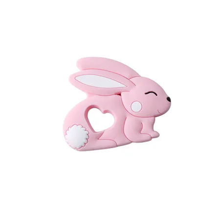 pink rabbit Давайте сделаем детский Прорезыватель для грызунов, 1 шт., 4-6 месяцев, кролик, животное, кролик, BPA бесплатно, сделай сам, пустышка, цепь, силиконовый прорезыватель, прорезыватель, игрушки для прорезывания зубов - Цвет: pink rabbit