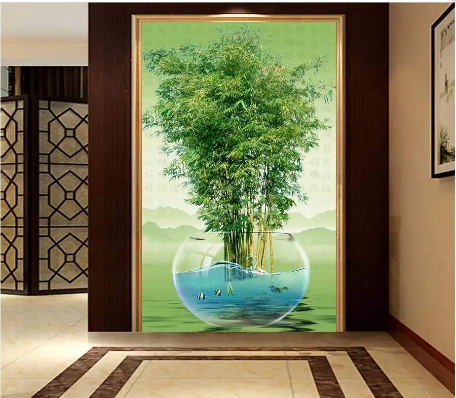 Индивидуальные обои для стен бамбуковый аквариум фото Украшение дома 3d