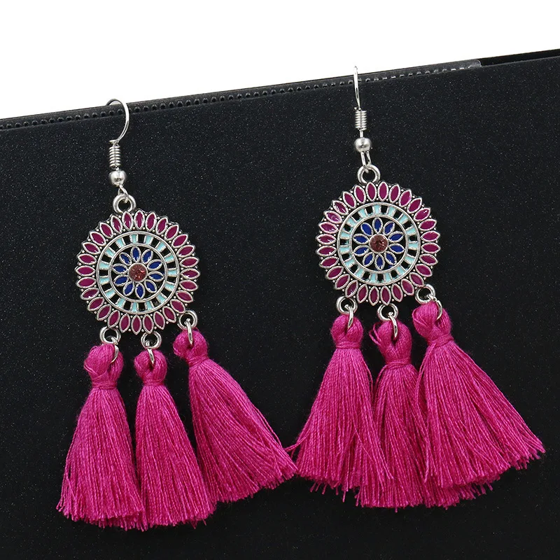 

Bohemian Tassel Earrings Fringe Solar Alloy Dangle For Women Fashion Woman 2018