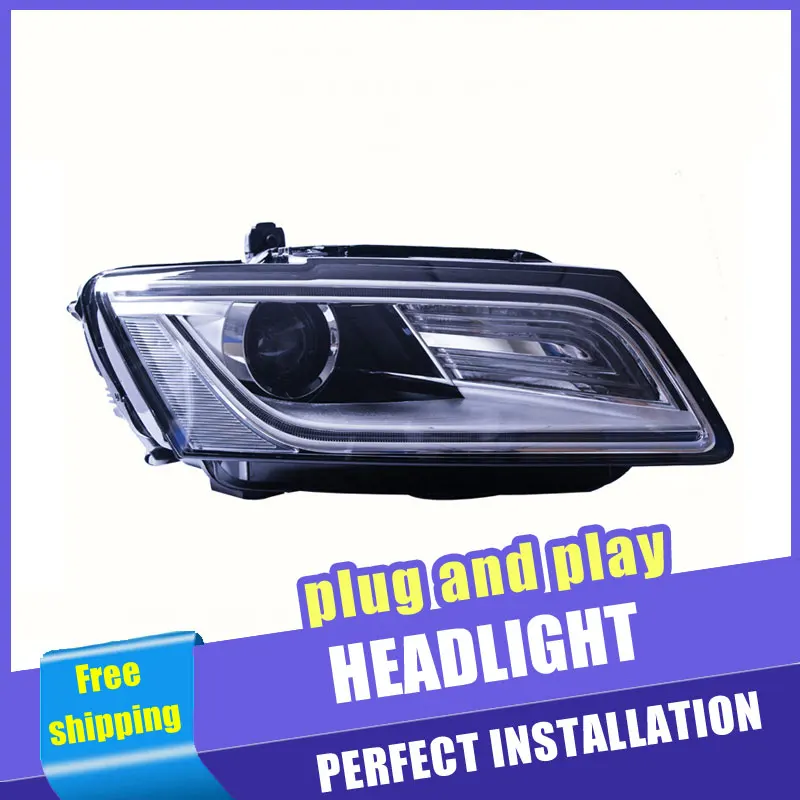 

2PCS Car Style LED headlights for Audi Q5 2009-2016 for Q5 head lamp LED DRL Lens Double Beam H7 HID Xenon bi xenon lens