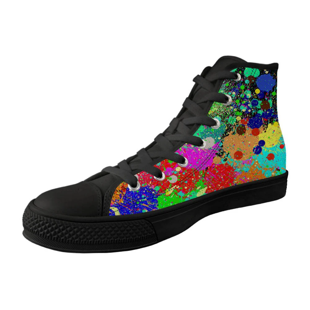 WHEREISART/Модная женская обувь на плоской подошве с высоким берцем и принтом