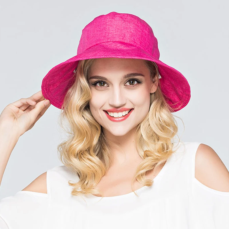 Женская Складная тканевая шляпа с широкими полями на весну и лето новинка 2018