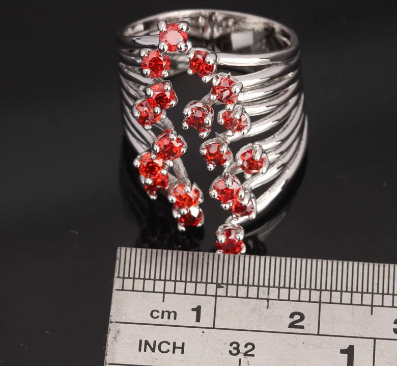 Винно-красный гранат ювелирные изделия для вечевечерние серебряное покрытие