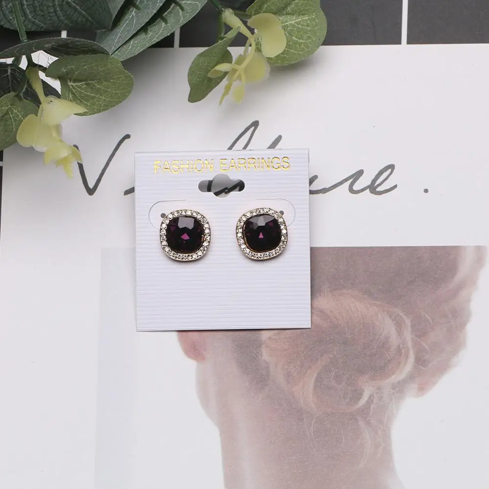 Женские квадратные серебристые золотые стразы CARTER LISA минималистичные