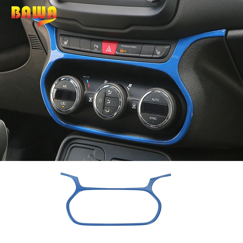 

BAWA Interior Mouldings Air Conditioning Switch Decoration Frame for Jeep Renegade 2016-2017 ABS Car Interior Accessories