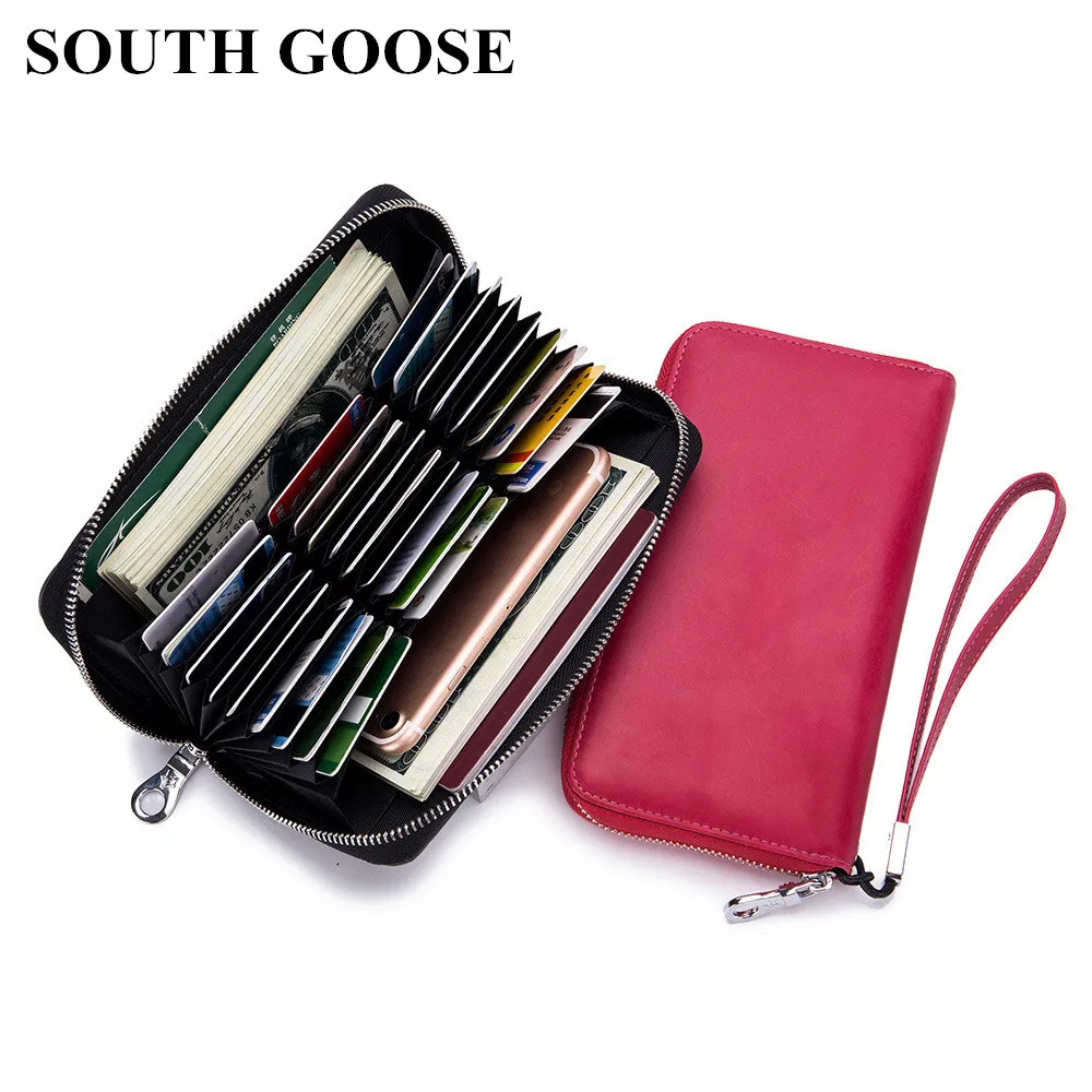 Брендовый кожаный кошелек SOUTH GOOSE для мужчин и женщин многофункциональный клатч