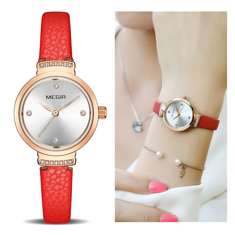 

MEGIR Fashion Women Watches Reloj Mujer Small Quartz Ladies Watch Womem Bracelet Clock Damen Uhren Montres Femme Dropshipping