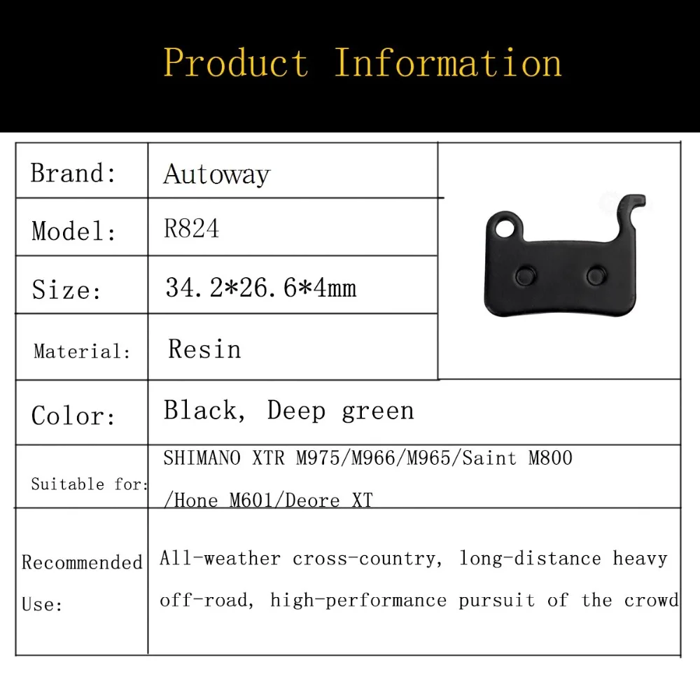 Autoway 4 пары MTB велосипедные резиновые дисковые Тормозные колодки для Shimano Deore M596 M595