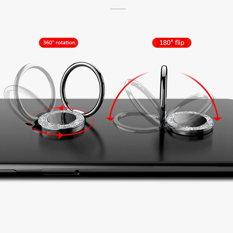 Женский держатель кольца для телефона на палец iphone Samsung xiaomi mi8 яркая кристальная