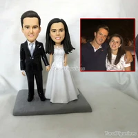 polymer clay doll custom wedding cake topper made from your photos custom cake topper sweet wedding decoration wedding favor