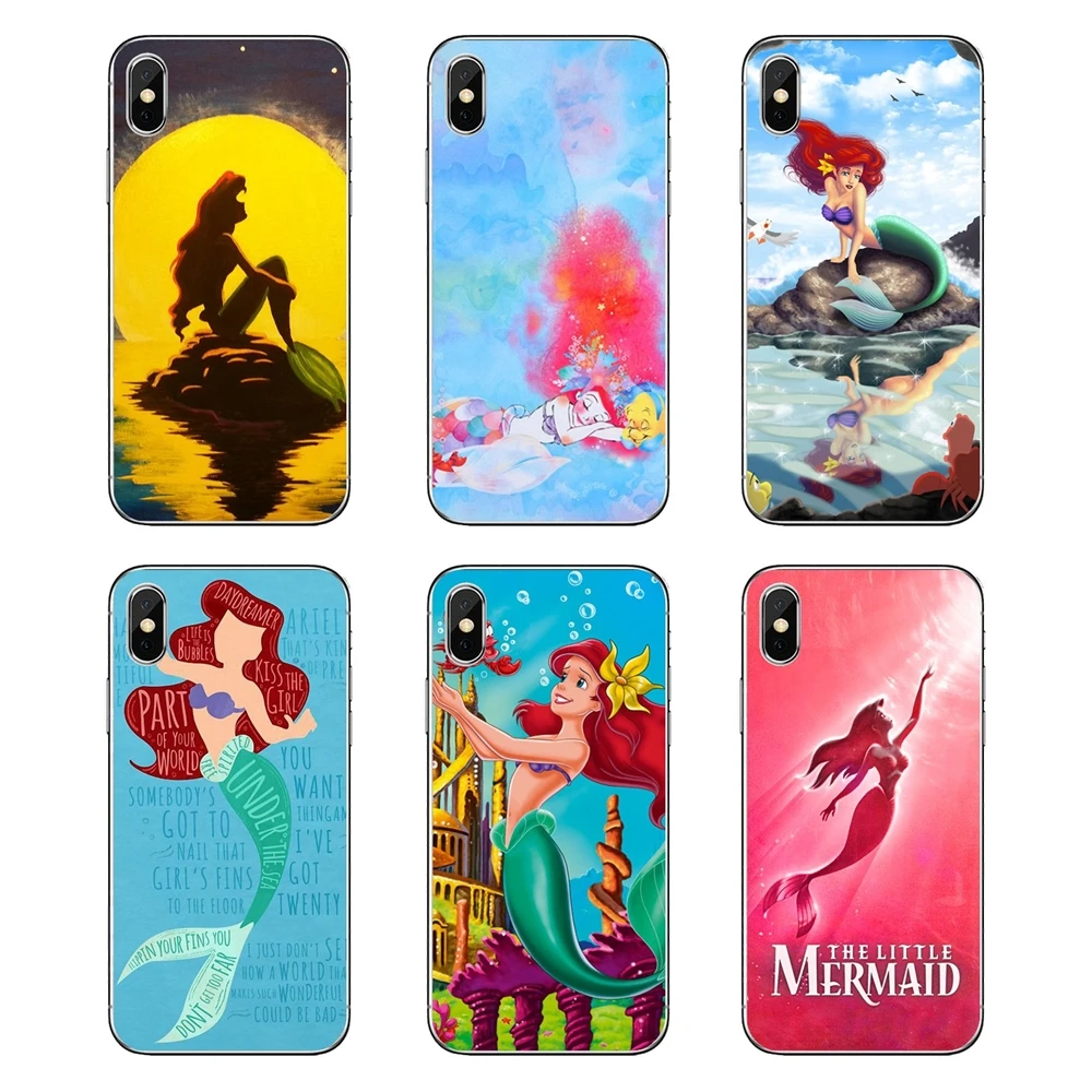 Для iPod Touch iPhone 4 4S 5 5S 5C SE 6 6S 7 8 X XR XS Plus MAX мягкие чехлы с рисунками животных Русалочки