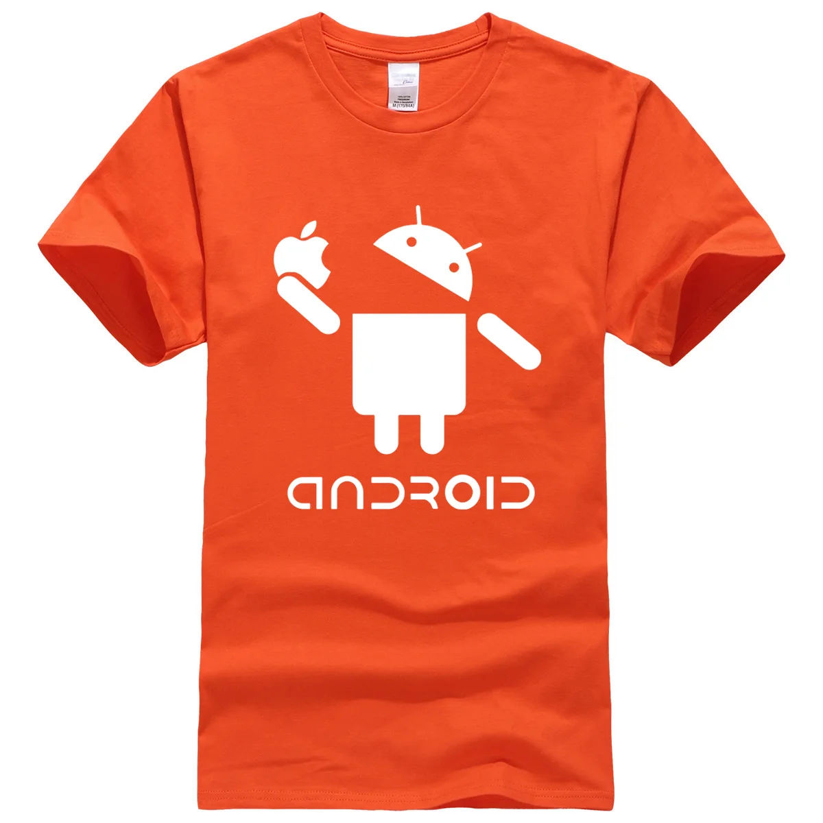 orange Для мужчин Android Творческий Novetly футболка Забавный дизайн с принтом букв короткий рукав футболки для девочек Летняя мода хип хоп Уличная - Цвет: orange