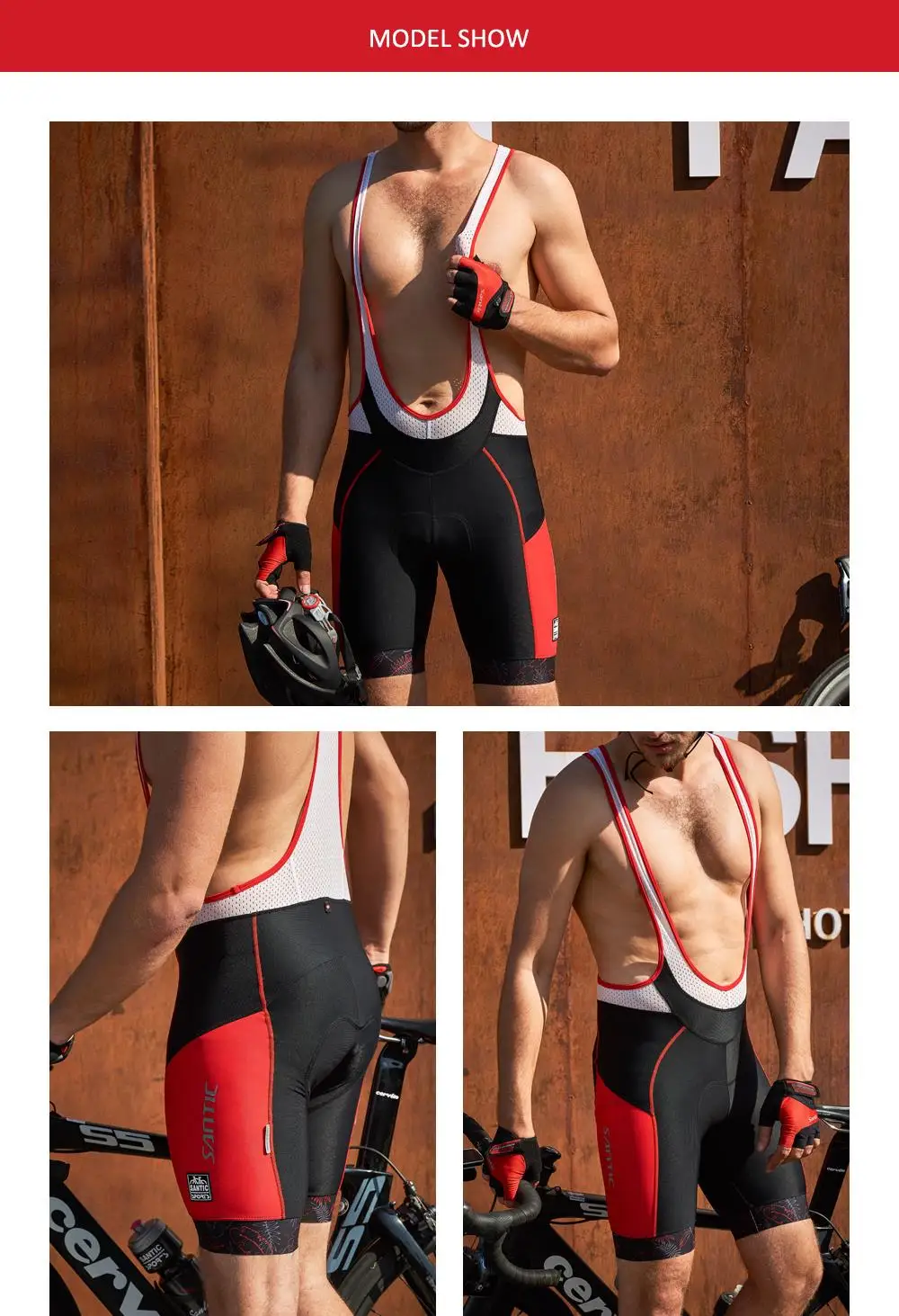 Santic мужские велотрусы Pro Fit Летние итальянские 4D Pad Road MTB велосипедные шорты для верховой езды Азиатский размер K7MC028
