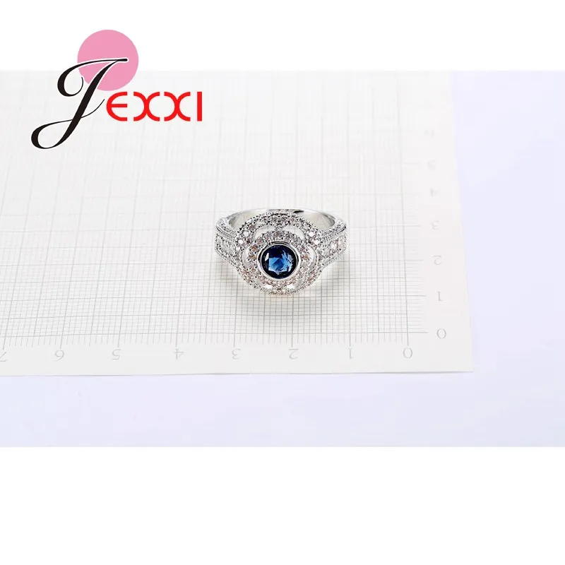 Роскошное большое кольцо со стразами Женское для вечеринки прозрачный синий