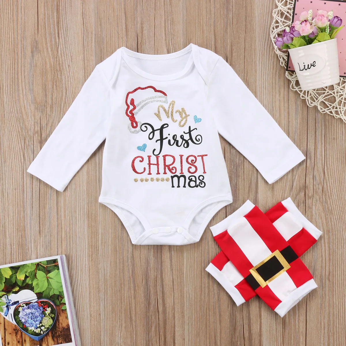 2017 Симпатичные для новорожденных Штаны девочек с рождественским изображением