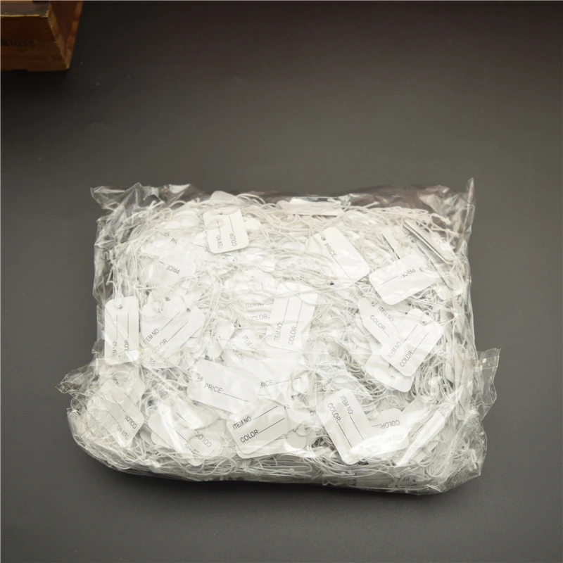 1000 шт. белые бумажные ценники с эластичным шнурком подвесные этикетка для