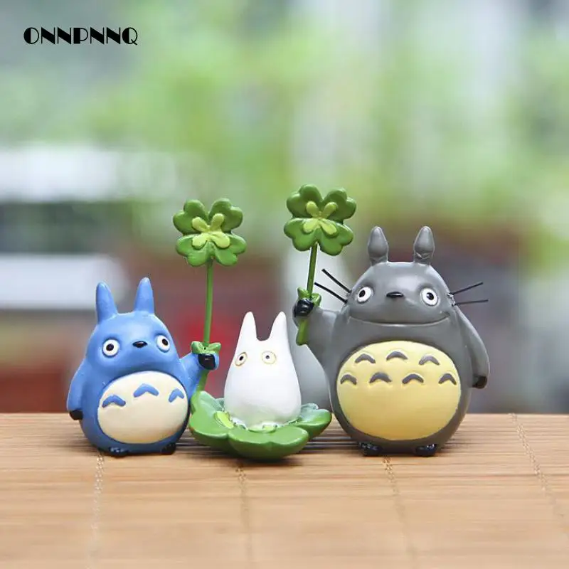 Кавайные фигурки Тоторо из мультфильма сделай сам с зеленой травой|figurine totoro|figurine