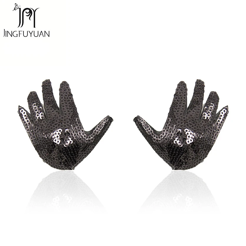 New Design Sequin Breast Petals Sexy Women Nipple Covers Hand Shape Stickers Reusable Pasties |