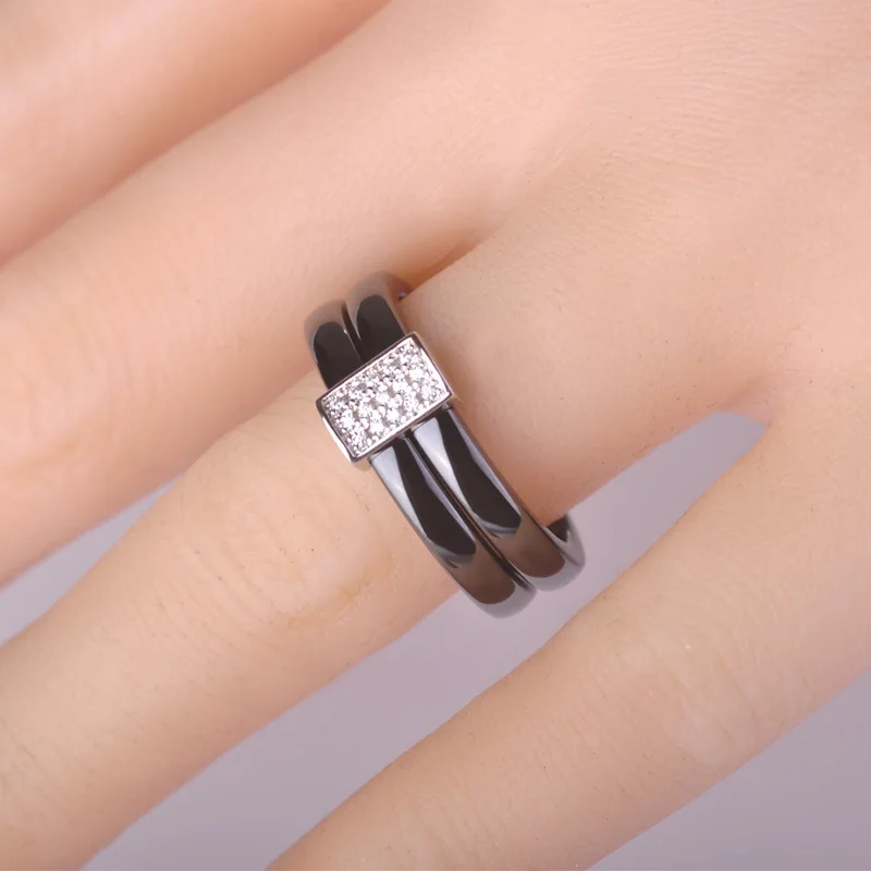 Шикарный Геометрические Керамические Кольца и Серьги Комплект Ювелирных