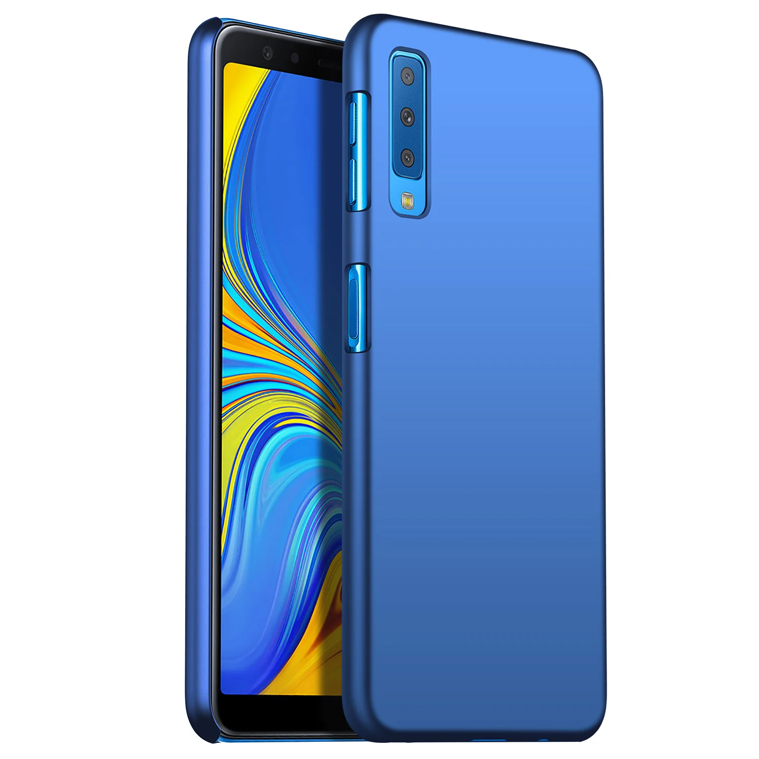 Для samsung Galaxy A7 чехол роскошный высококачественный Жесткий ПК Тонкий чехол матовый защитный чехол на заднюю панель чехол s для samsung a7 A750 - Цвет: blue