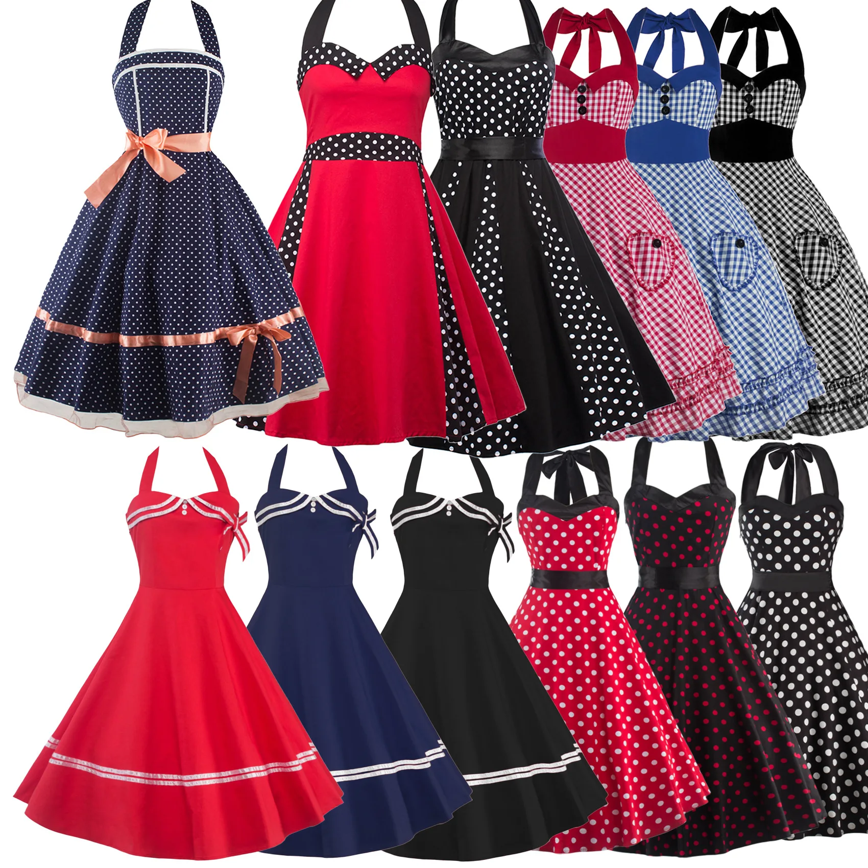 Женское платье размера плюс летняя одежда 2017 ретро качели короткое халат в стиле