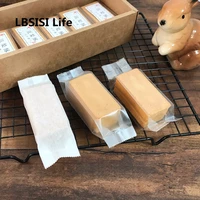 lbsisi life 100pcs flat food plastic bags paper box pineapple cake nougat candy energy cheese food package bags bottom