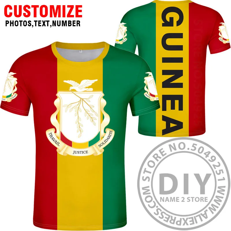 GUINEA футболка diy Бесплатная Персонализированная имя номер gin Футболка Флаг страны