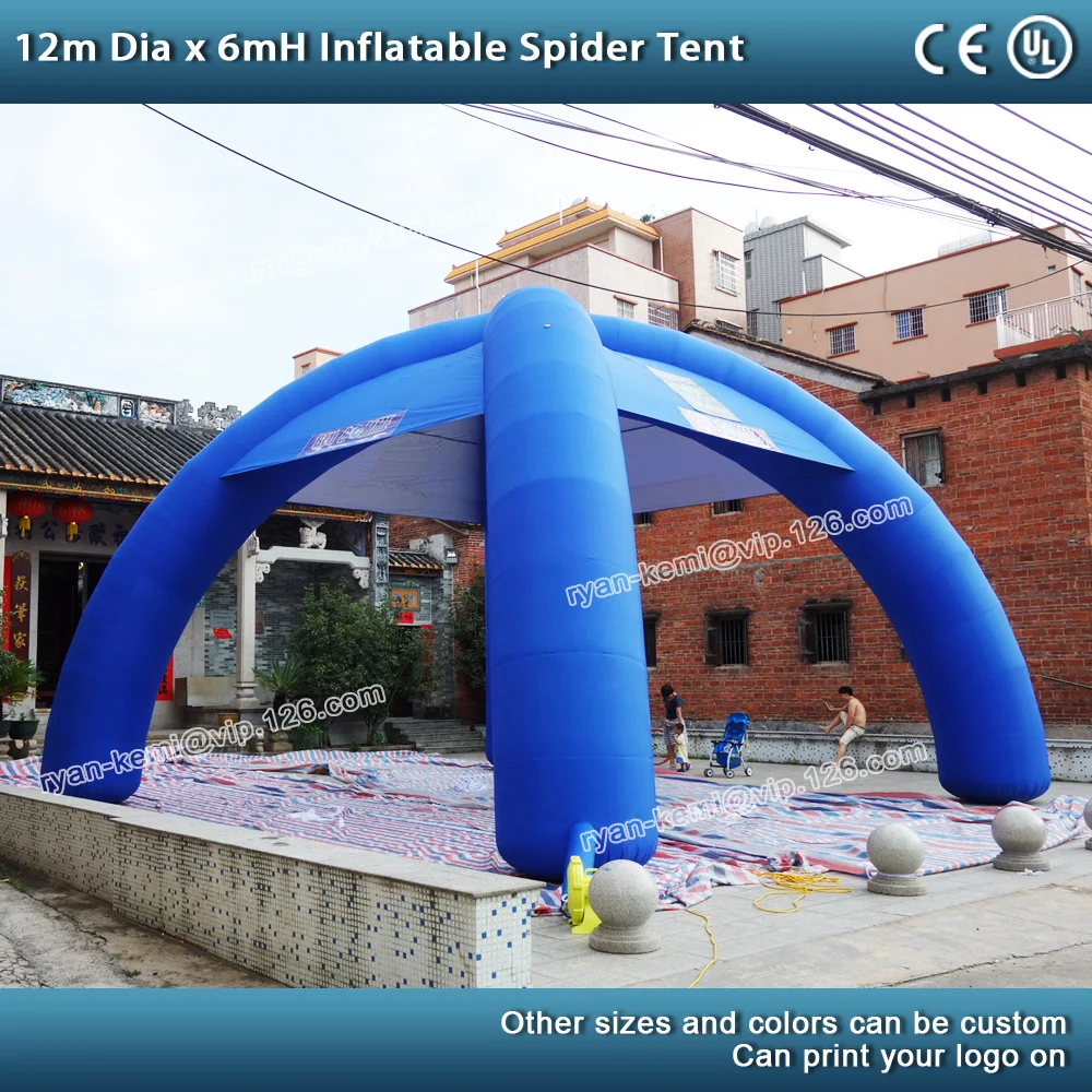Kaufen 12 Mt Dia 4 Beine Riesigen Blau Aufblasbare Spinne Zelt Mit CE UL Gebläse Große Aufblasbare Party Ausstellung Veranstaltungen Im Freien Abdeckung Zelt