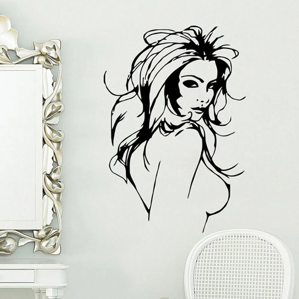 Сексуальная девушка Настенная роспись виниловый наклейка настенный стикеры