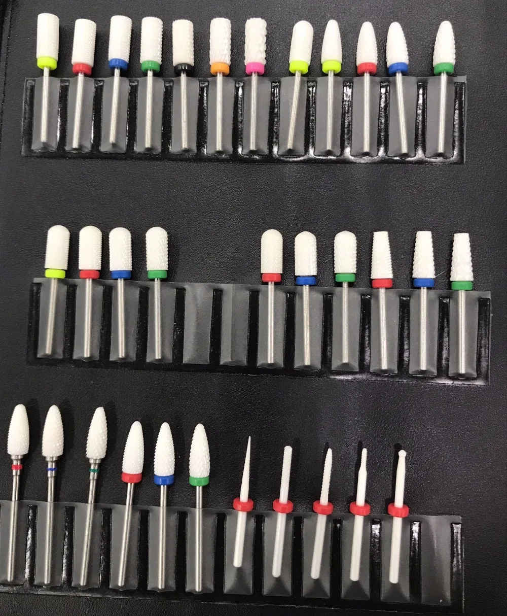 6 типов керамических цилиндрических фрез для ногтей инструменты маникюра